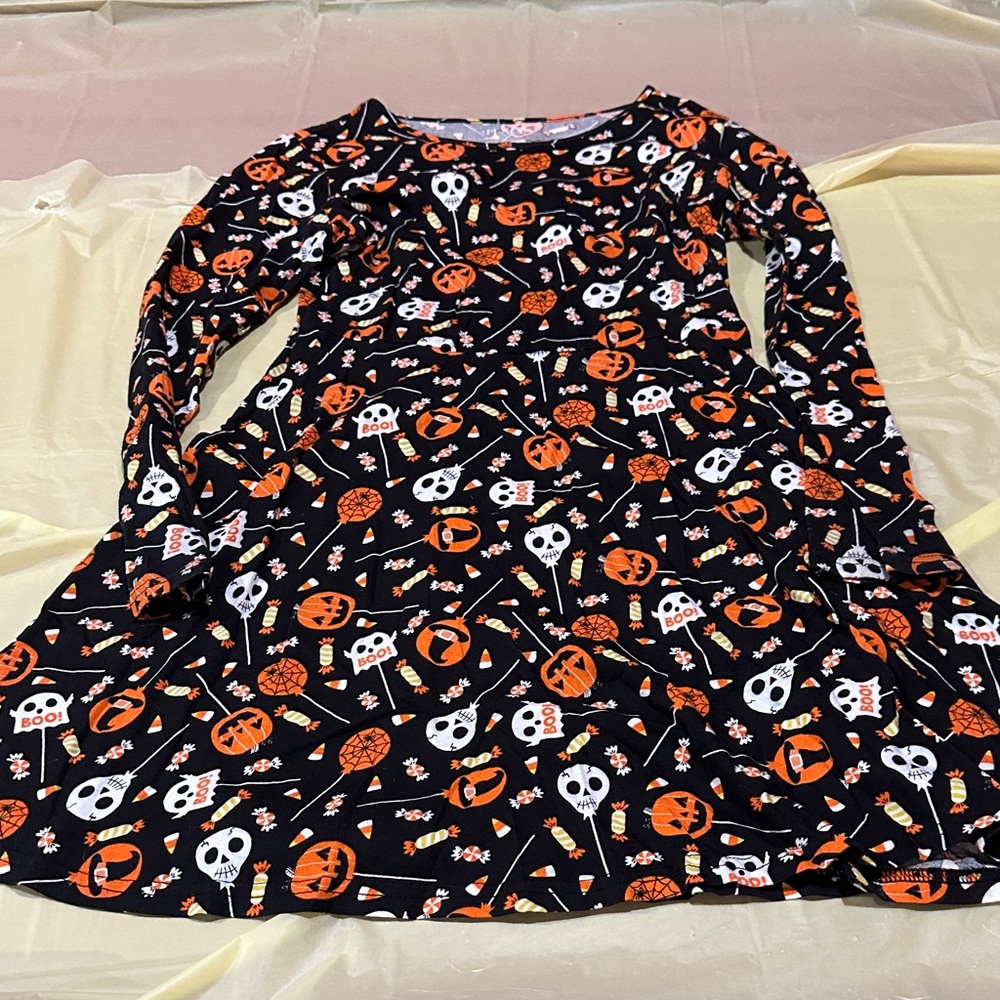 Halloween Skull and Pumpkin Kids Costume Dress size XXL 16